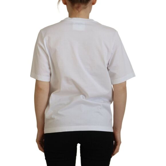 Dsquared² White Cotton Shiny Icon East Tee Crewneck Women's T-shirt (Pre-Owned) - Picture 3 of 5